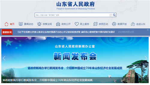 山东省政府网站统一技术平台项目